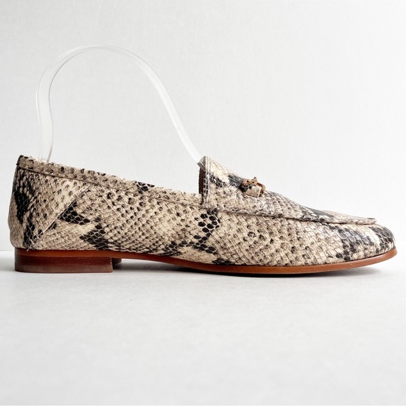 Sam Edelman Loraine Bit Loafer 6.5 neutral reptile snakeskin leather flats shoes - Picture 7 of 13